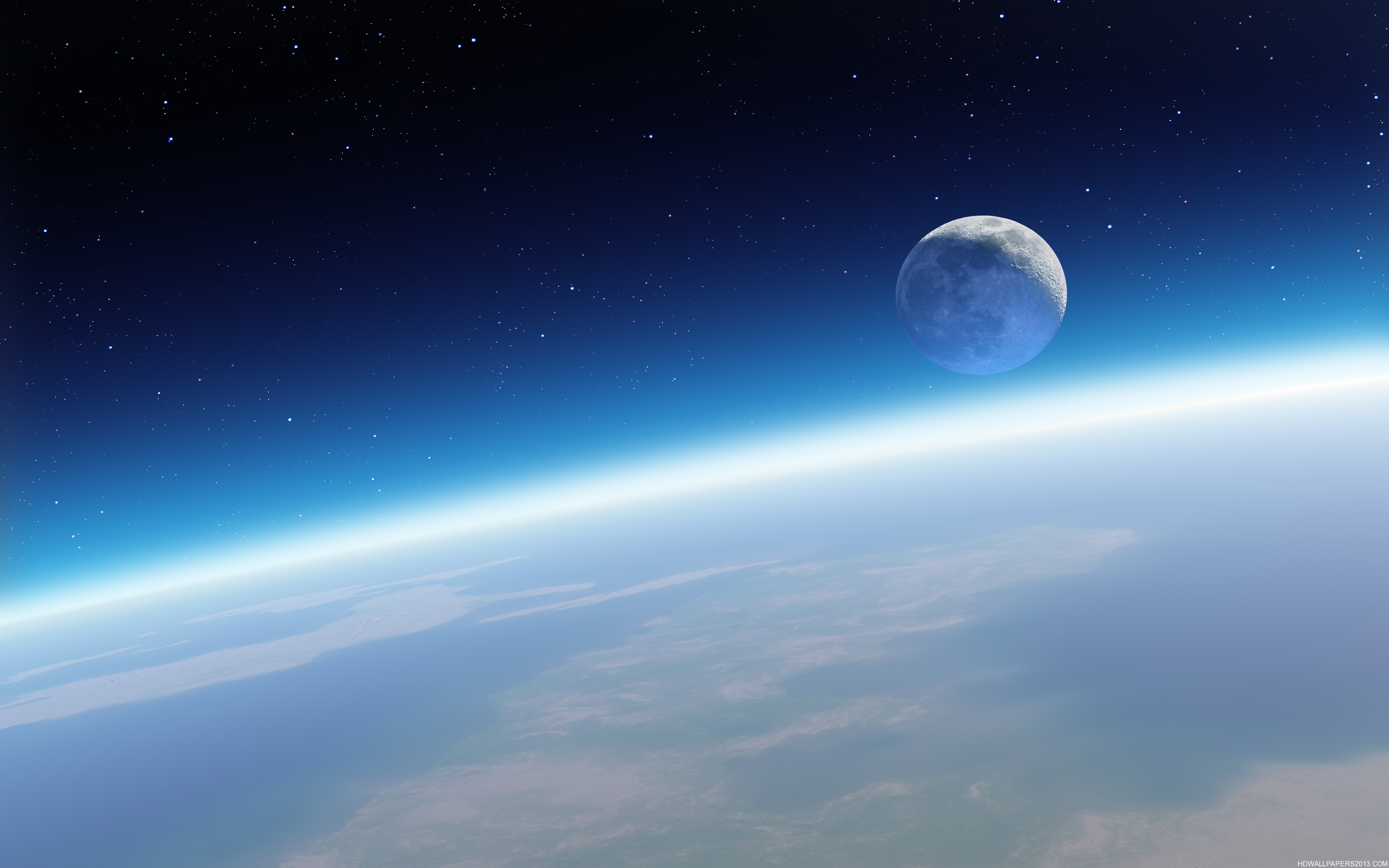 Earth Atmosphere and moon 1